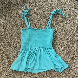 forever 21 teal flowy top
